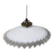 Suspension plissée verre opaline blanc et transparent ondulée