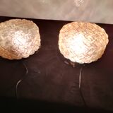 TWO PLAFONNIERS IN VERRE SOUFFLE