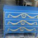 Commode Louis XVI Relookée Bleu Roi et Dorures