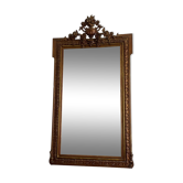 Miroir doré fin 19ème avec  fronton décoré. 150x82.