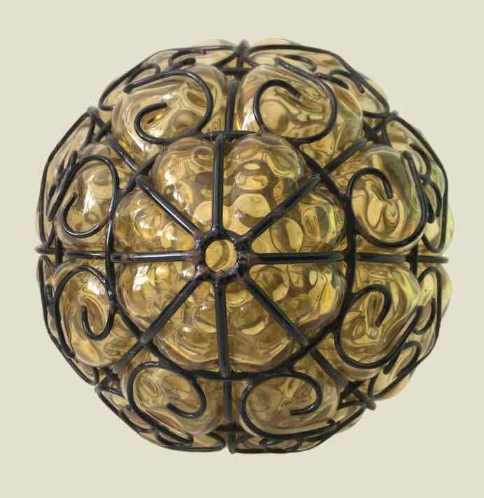 Amber Venetian lantern pendant light