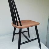 Scandinavian wood and black chair