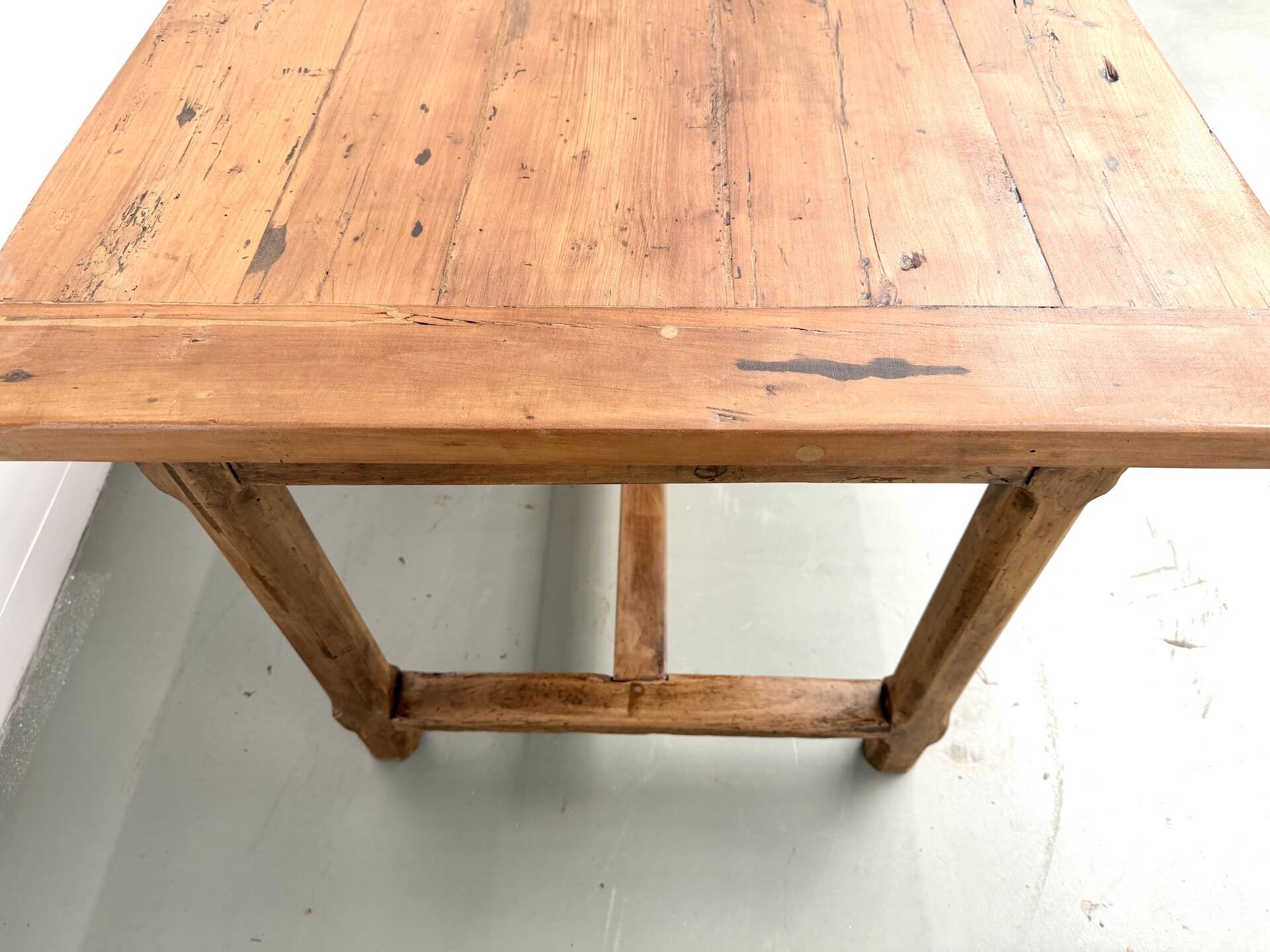 Farm table in solid cherry wood, one drawer, 1950s.