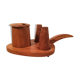 Servant salt pepper and mustard in olive wood, salt shaker