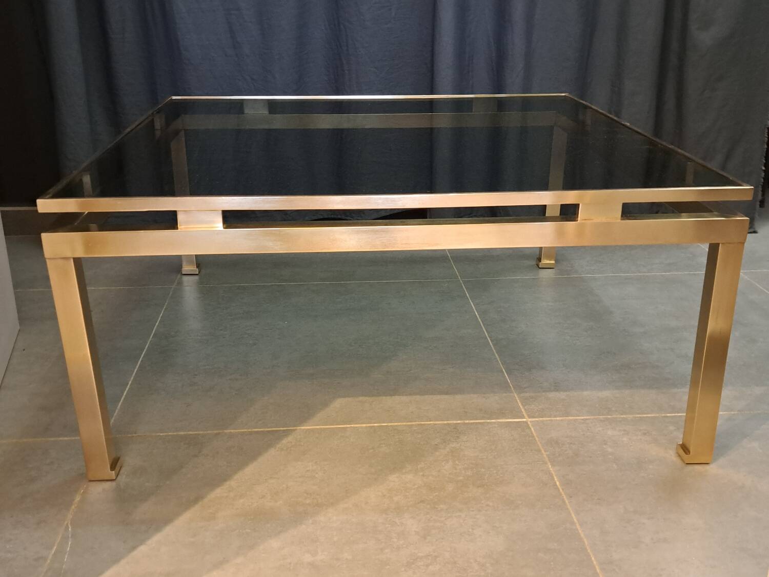 Guy Lefevre brass and glass coffee table