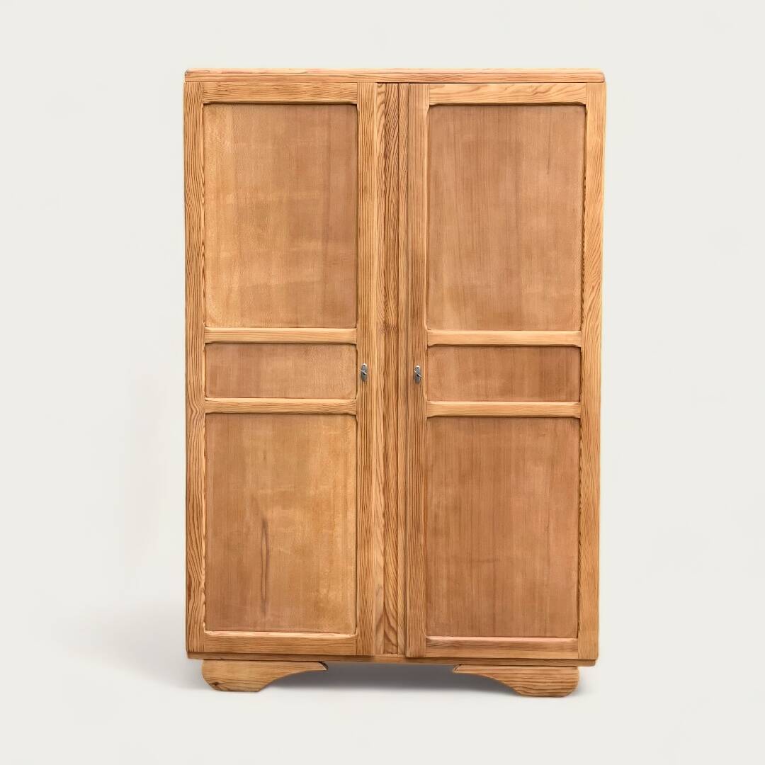 Parisian art deco wardrobe solid raw wood wardrobe