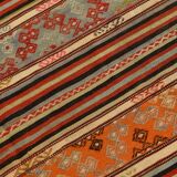 Red & Orange Mid Century Modern Kilim Rug, 174x267Cm