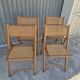 Serie de 4 chaises pliantes vintage italienne en cannage 1970s