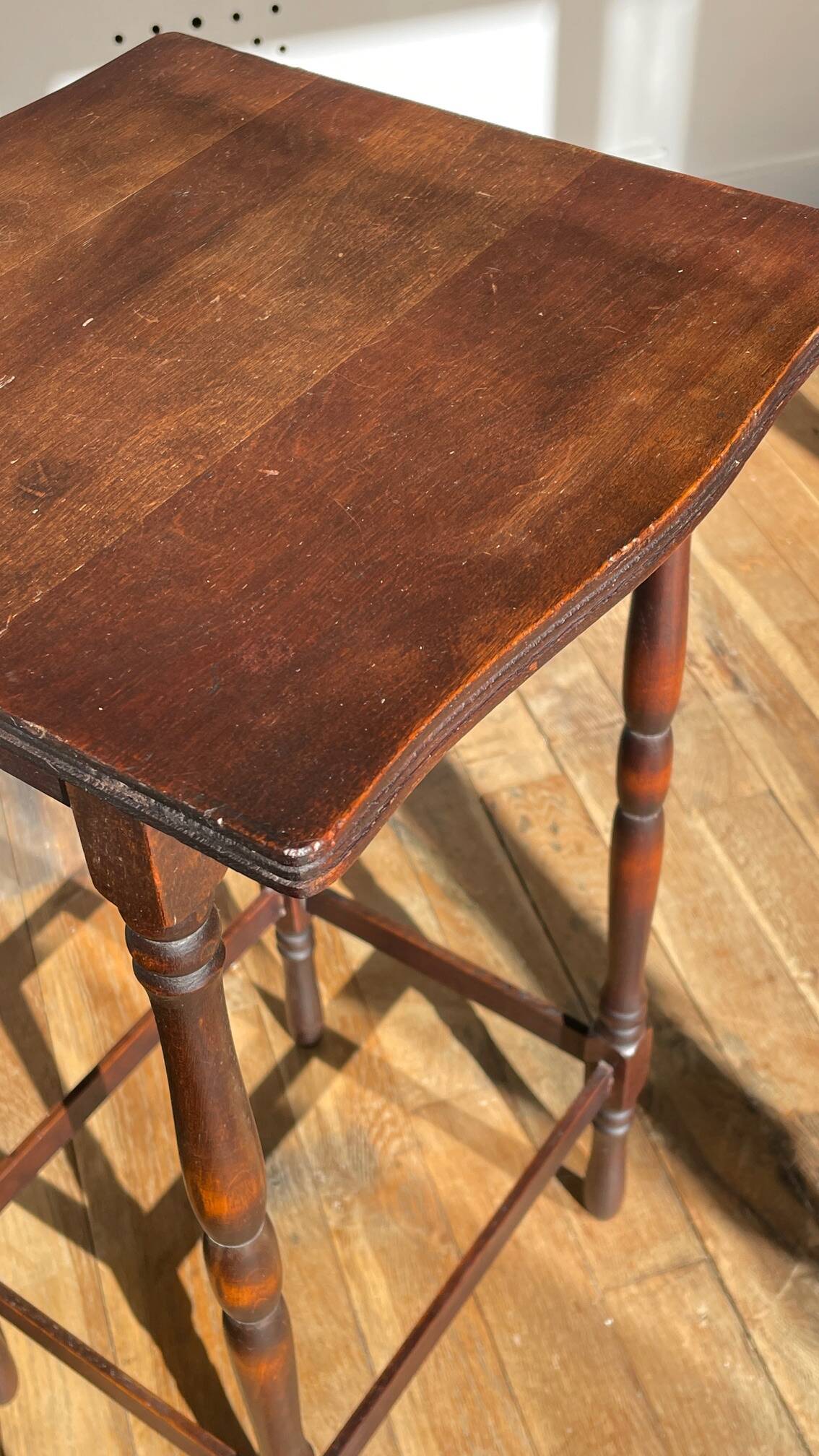 Turned Wood Style Bedside Table