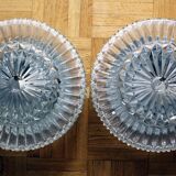 Pair of wall lamps or ceiling lamp rose in glass