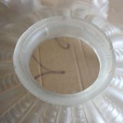 Vintage pleated glass lampshade with claw and socket.