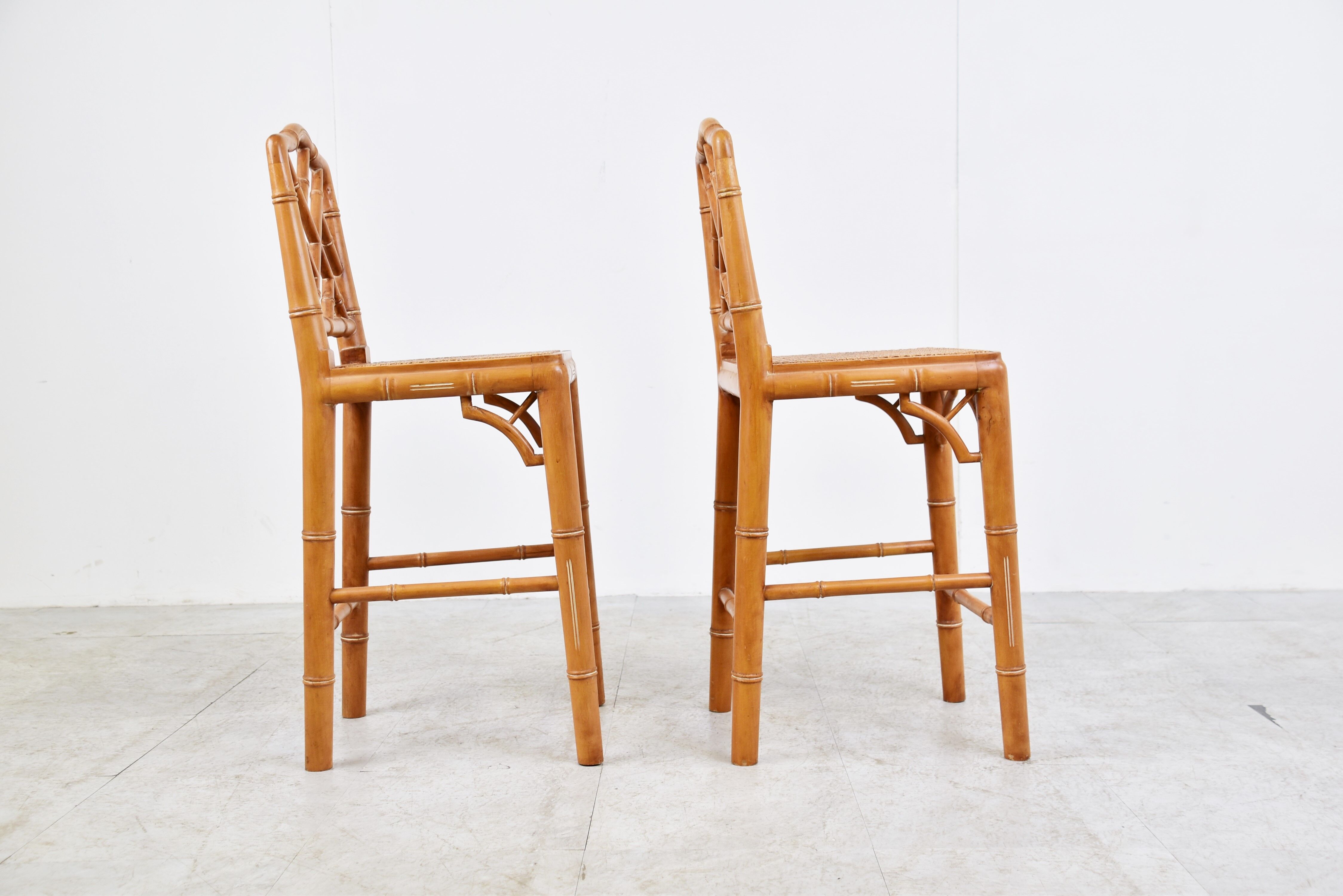 Pair of faux bamboo children chairs, 1960s