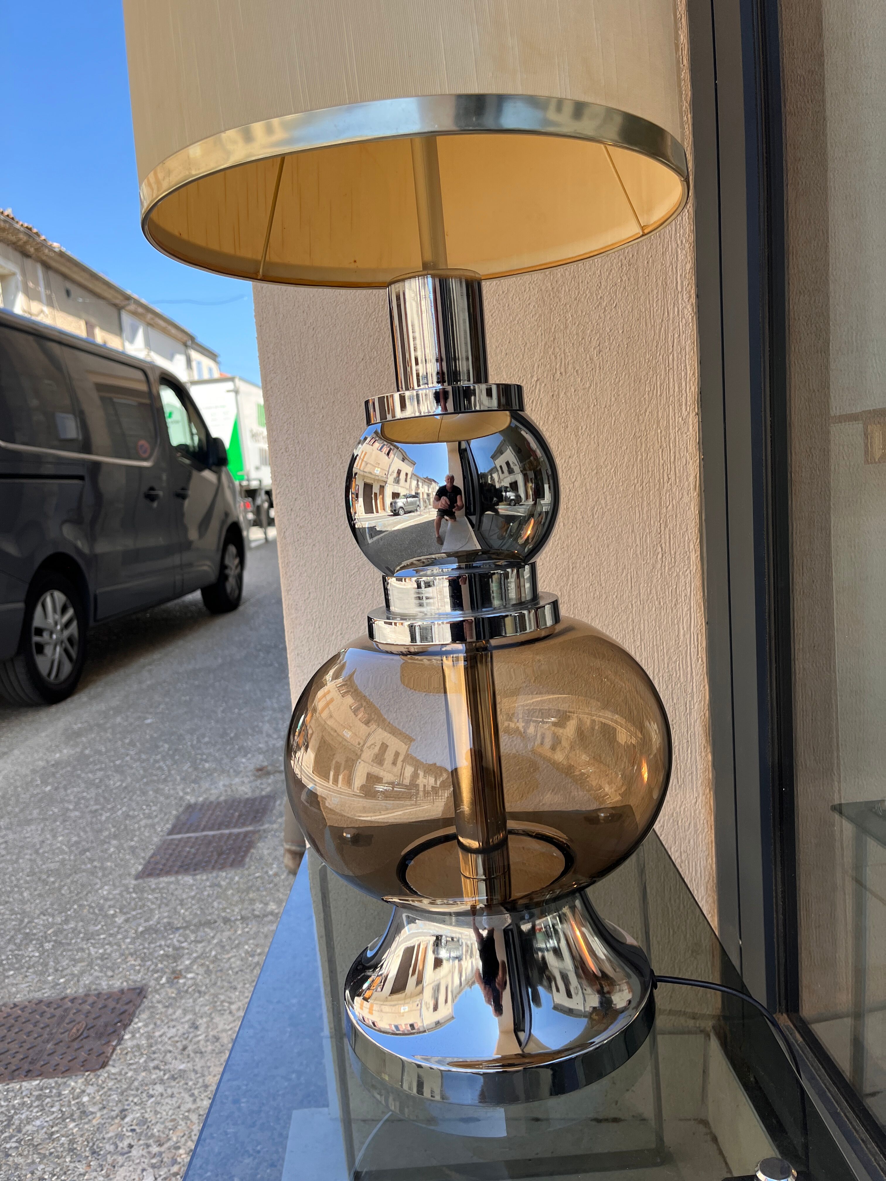 70s design glass sun lamp