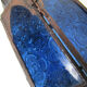 Lanterne orientale électrifiable verre bleu ciselé vintage 44cm