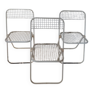 3 chaises pliantes vintage