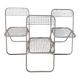 3 chaises pliantes vintage Talin-design Italien 70 - métal grillagé