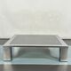 Mid-century chrome and dark mirror glass side table attributed to Saporiti. Italy 1970s