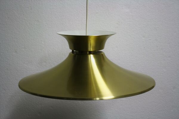 Lumière de pendentif scandinave en laiton du milieu du siècle, années 70