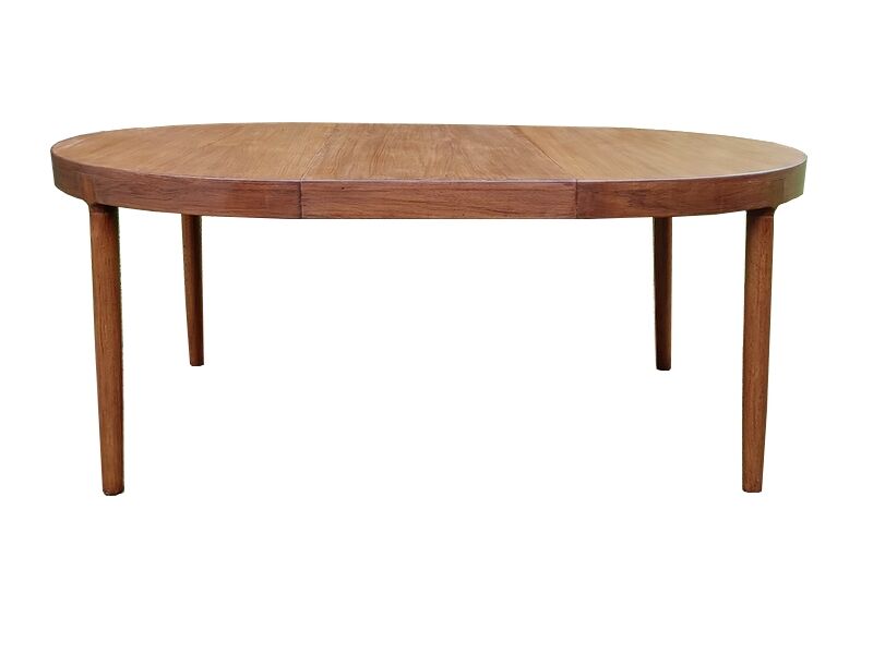 Table Harry Ostergaard ronde extensible teck 1960 estampillée