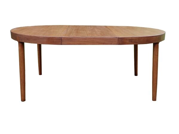 Table Harry Ostergaard ronde extensible teck 1960 estampillée