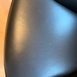 Roche Bobois leather spoutnik armchairs