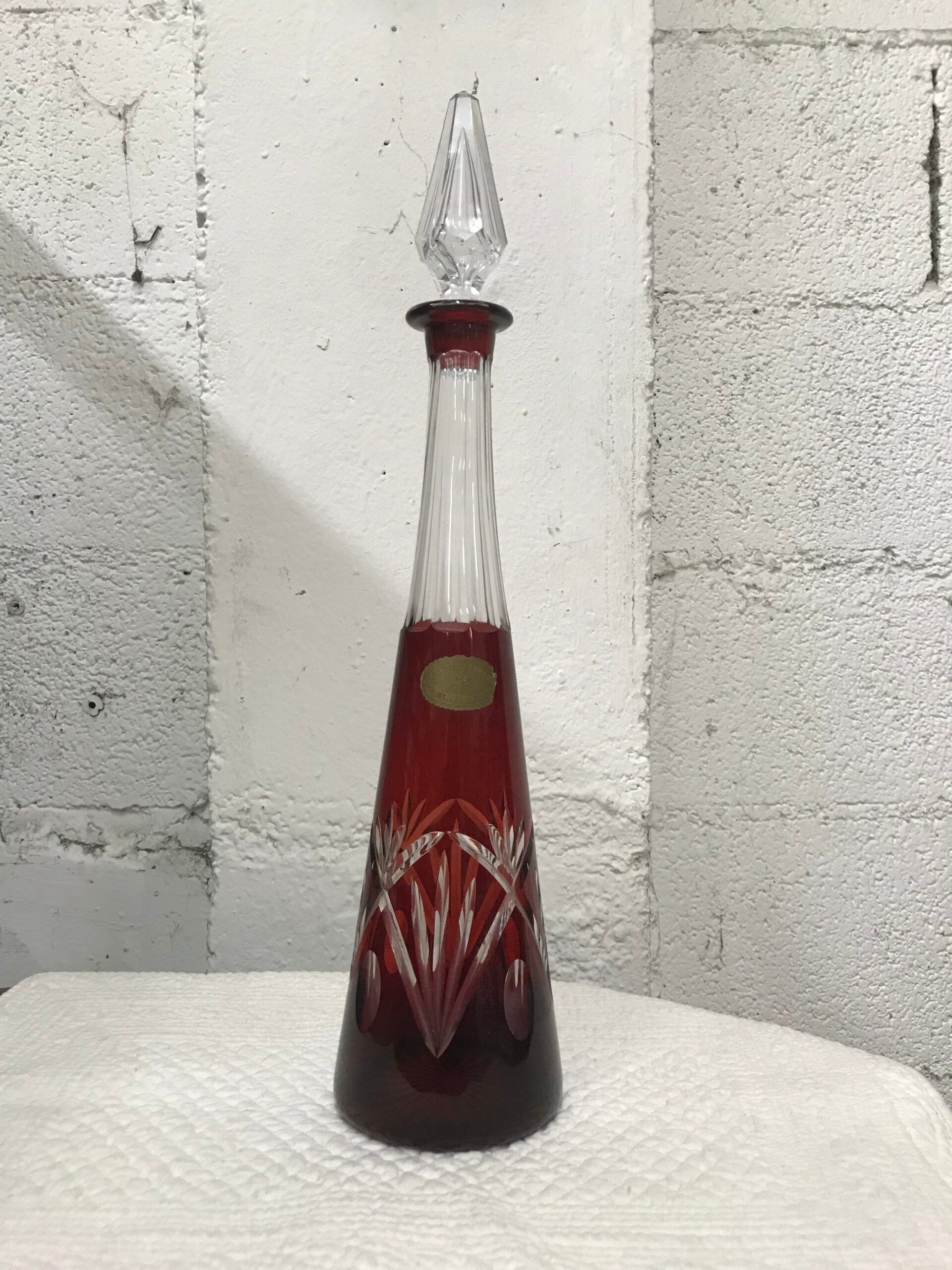 Art Deco crystal carafe Val Saint Lambert