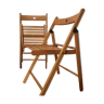 2 folding wooden chairs