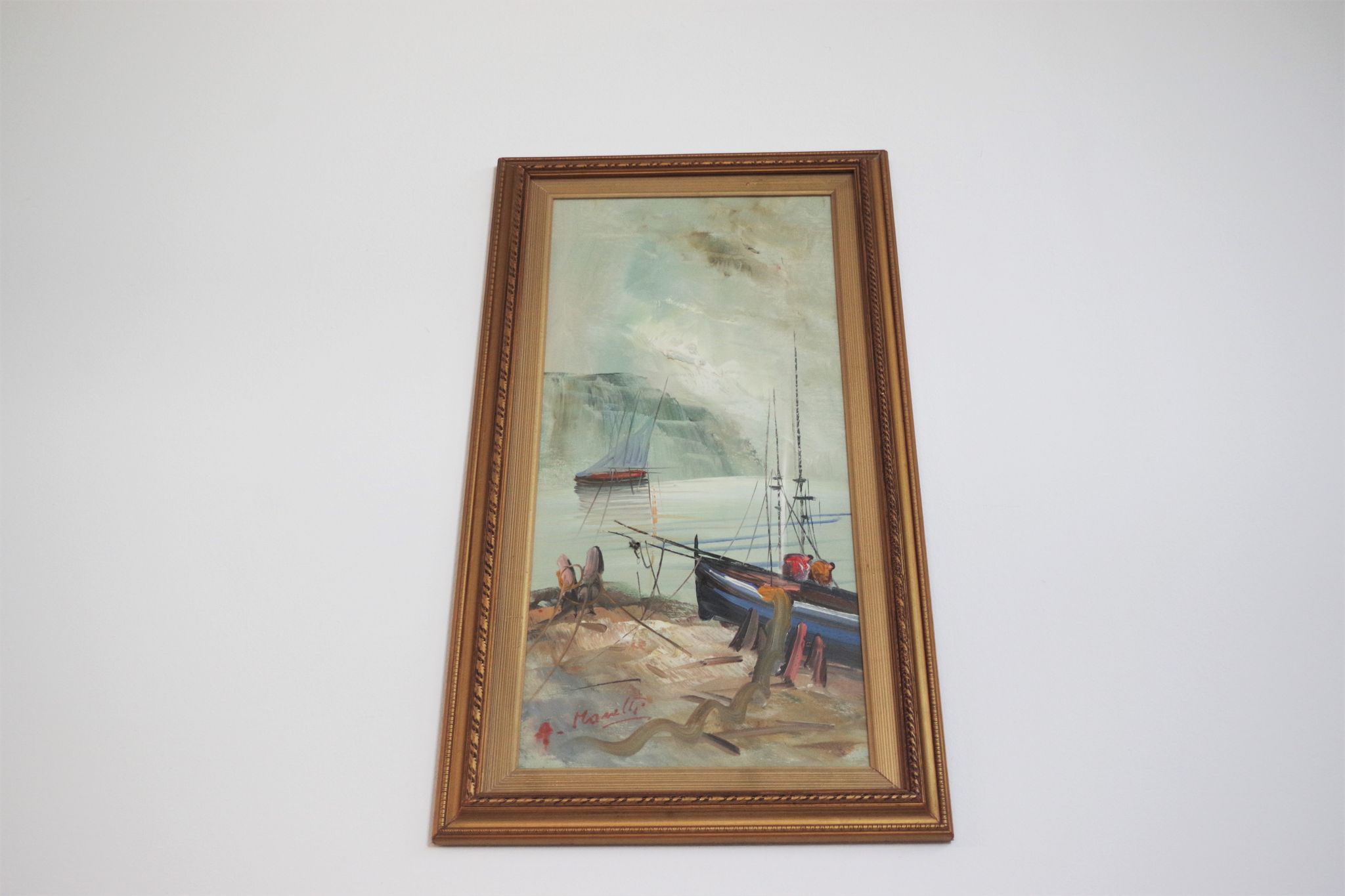 Paintings, oil on canvas, Moretti, 1970, set of 3
