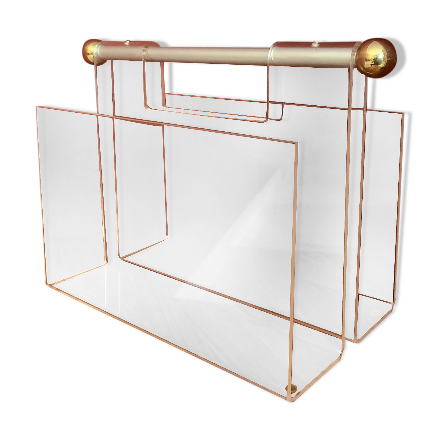 Magazine rack in plexiglass, 1980s