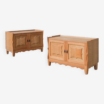 Oak Danish Mid-Century Bedside Cabinets or Sideboards attr. to Henning Kjaernulf