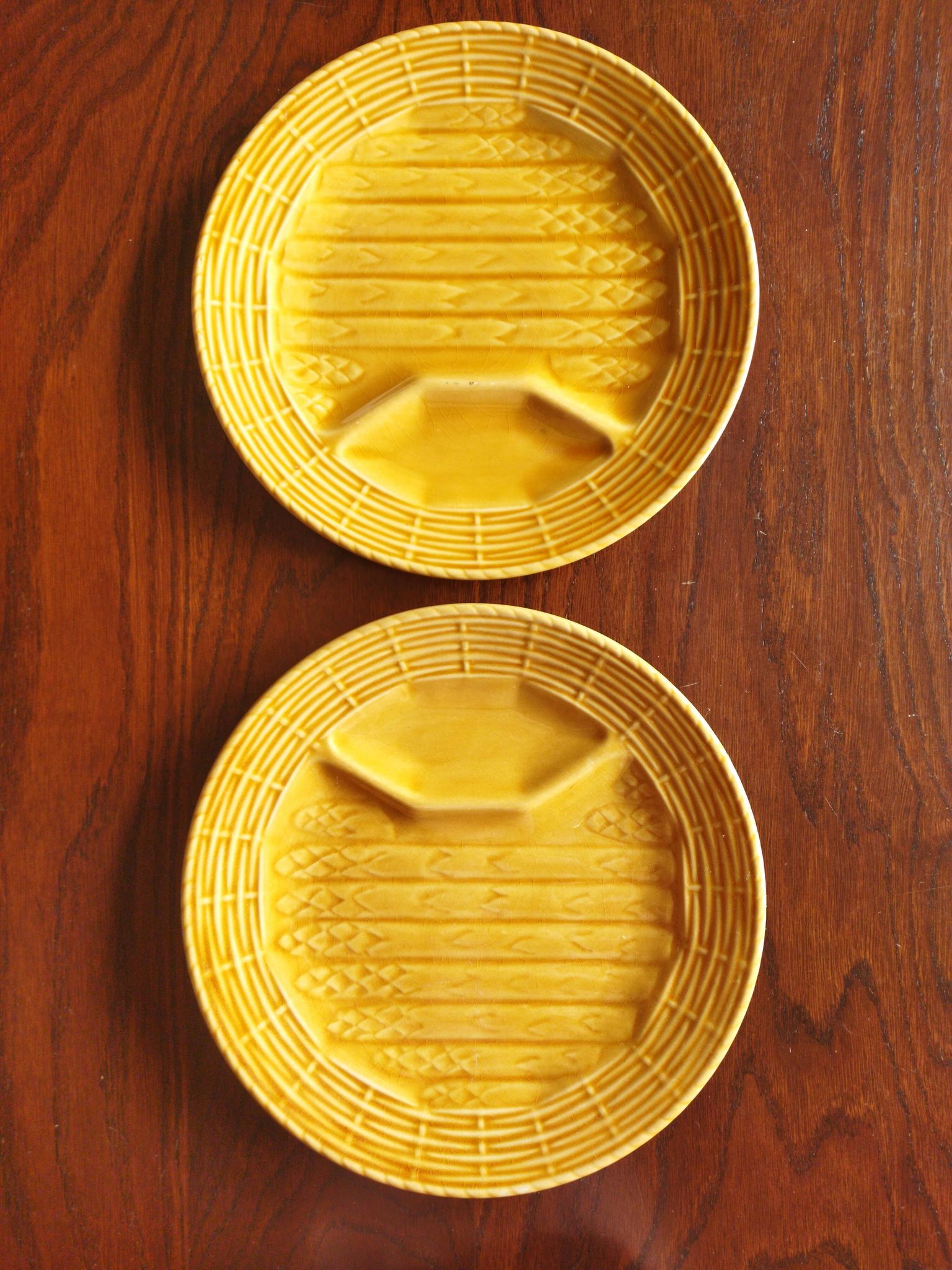 2 asparagus plates Sarreguemines