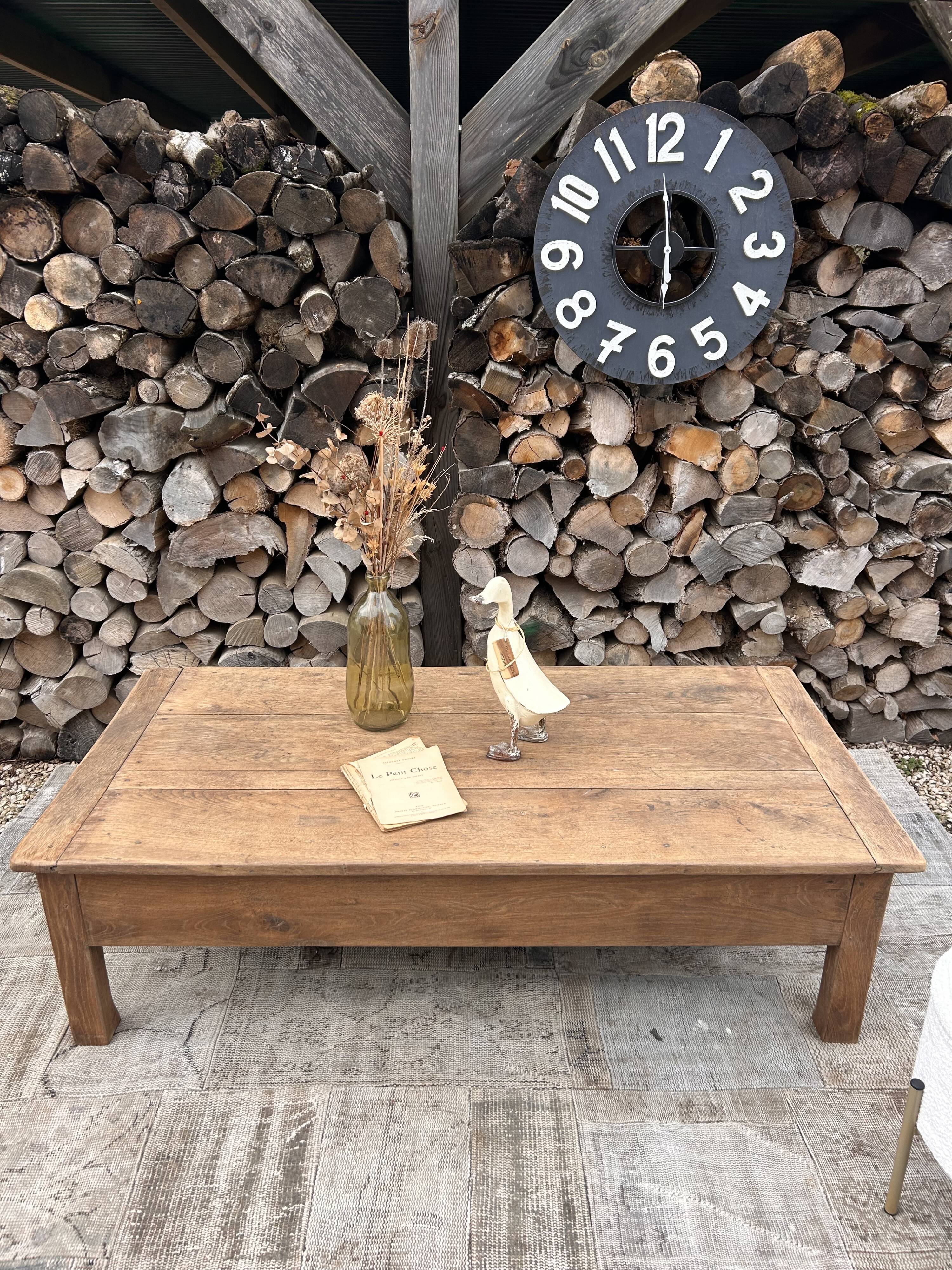 Table basse de ferme chêne massif