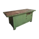 Îlot de cuisine vert établi antique