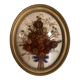 Old oval domed glass frame natural dried flowers