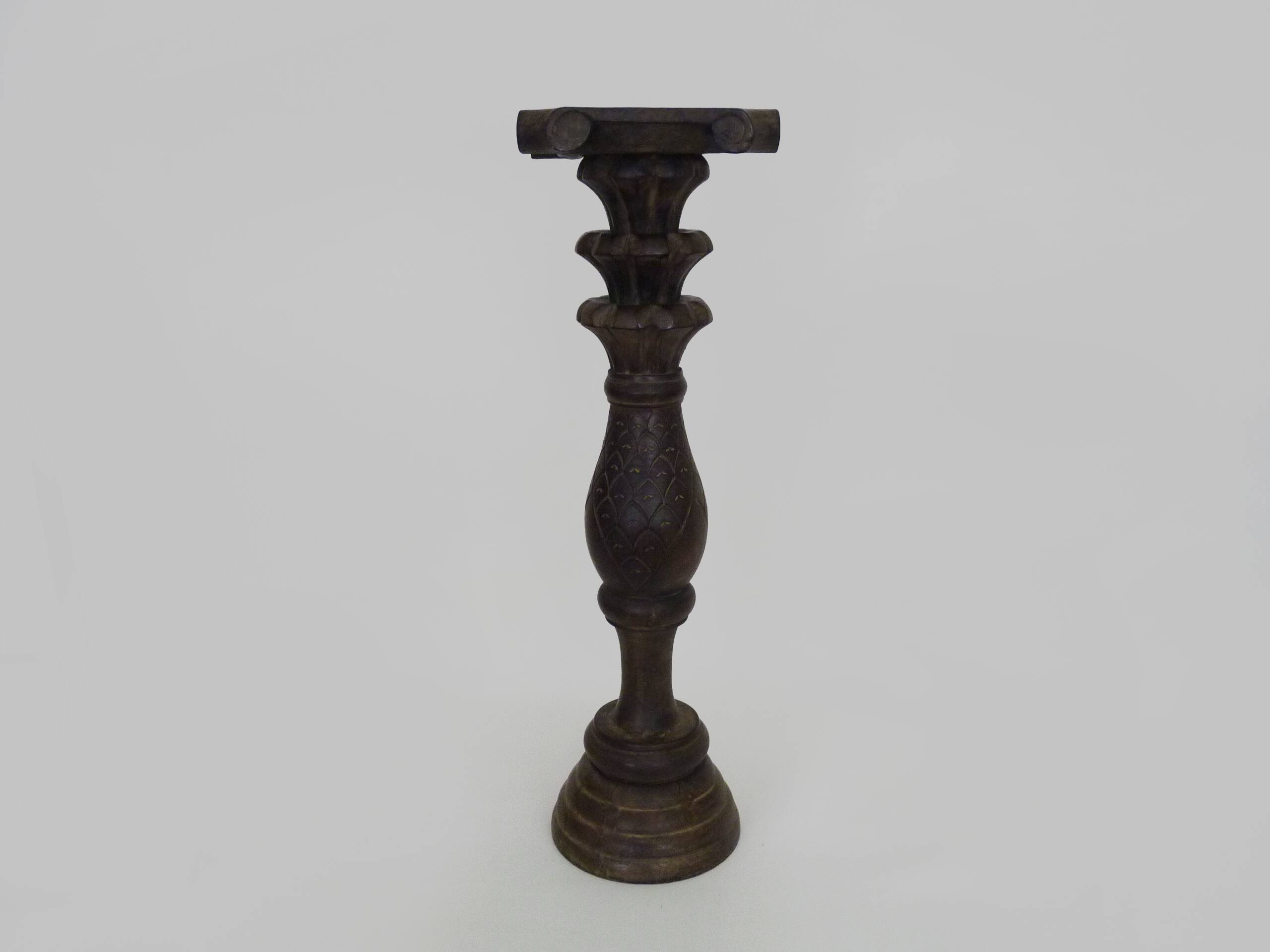 Carved and engraved wooden stool. 1960s 70s.