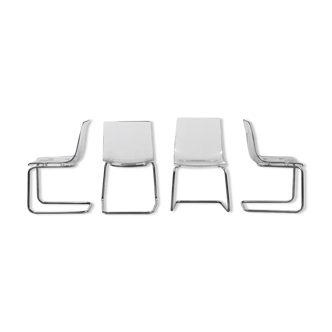 Set 4 chairs in plastic metal ikea 90s vintage modern