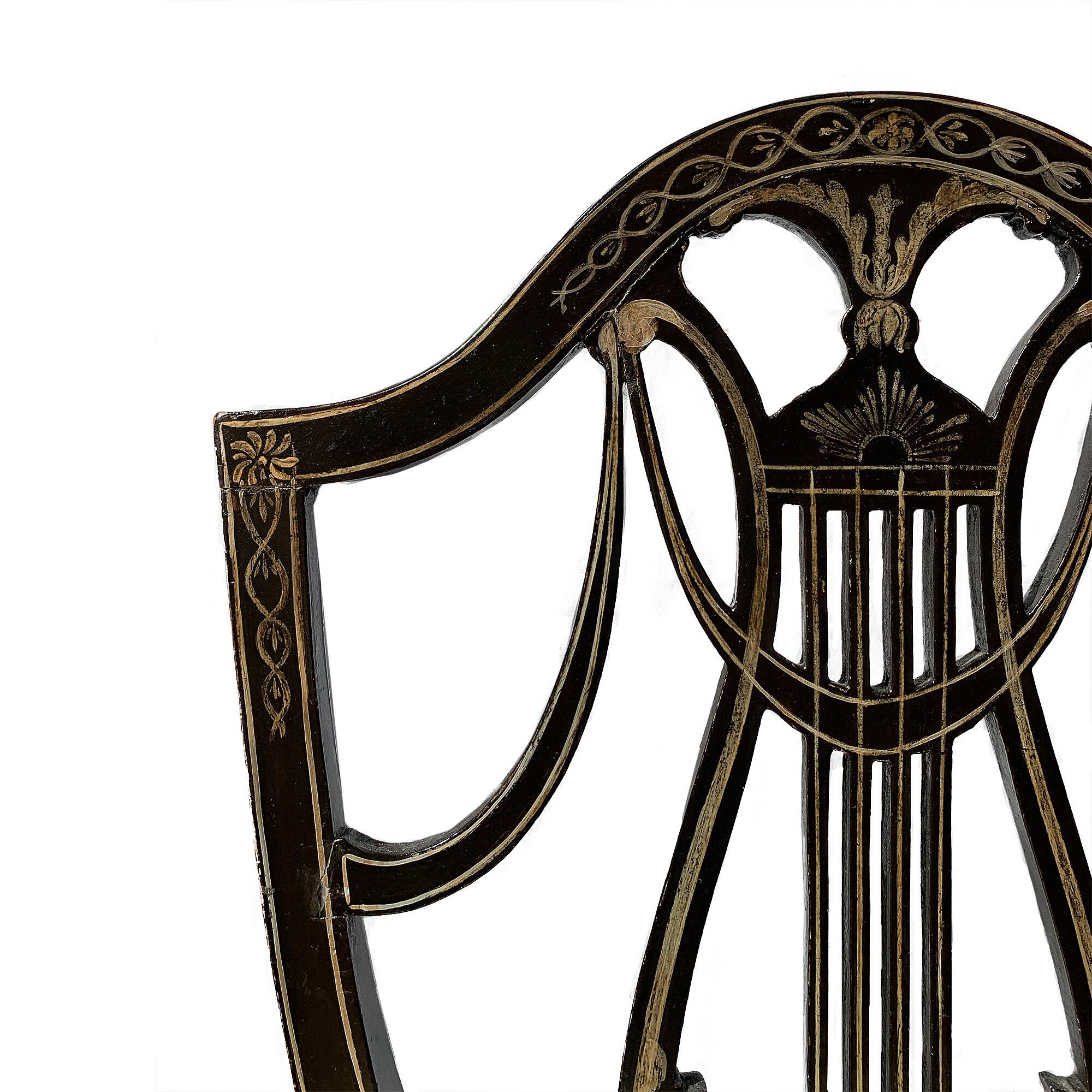 6 Hepplewhite Chairs (English circa 1780)