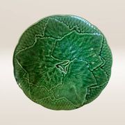 Set of 5 dessert plates in barbotine, vine leaf model Gien