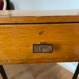 Vintage side table year 50 wood and metal dlg jacques hitier