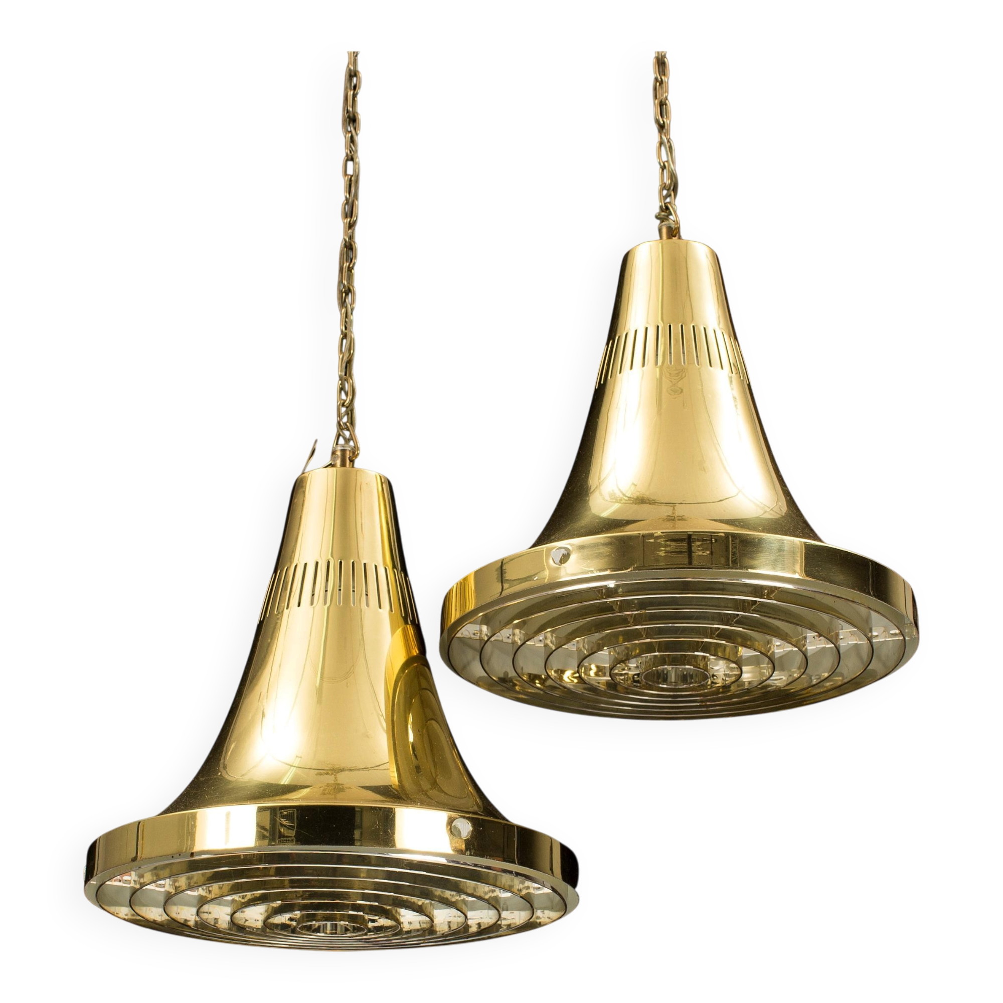 Brass ceiling light by Hans Agne Jakobsson for Markaryd, Sweden, 1960.