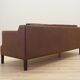 Canapé en cuir marron, design danois, années 1970, production : Danemark