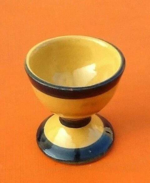 Antique glazed terracotta egg cup