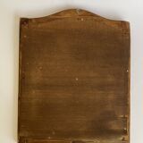 Miroir glace ancienne, bois chapeau de gendarme