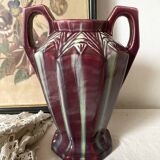 Vierzon Louis Gueule earthenware amphora vase