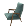 Fauteuil velours bleu vert