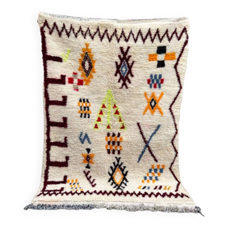 Tapis berbère marocain - Tapis marocain en laine - Nouveau tapis Azilal - Style Beni ourain