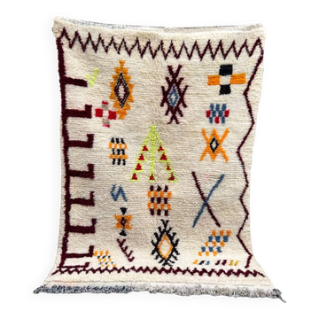 Tapis berbère marocain - Tapis marocain en laine - Nouveau tapis Azilal - Style Beni ourain