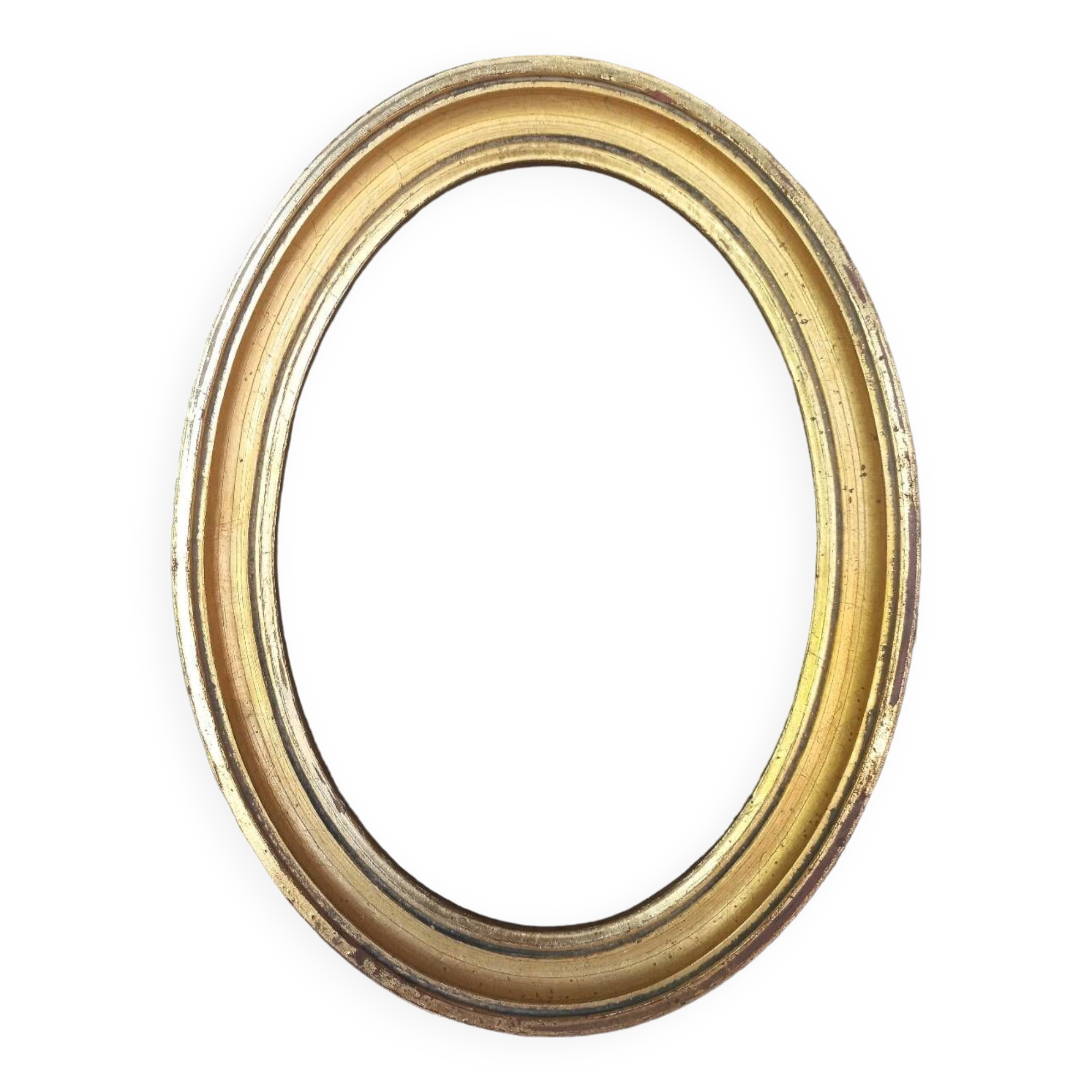 Golden oval frame