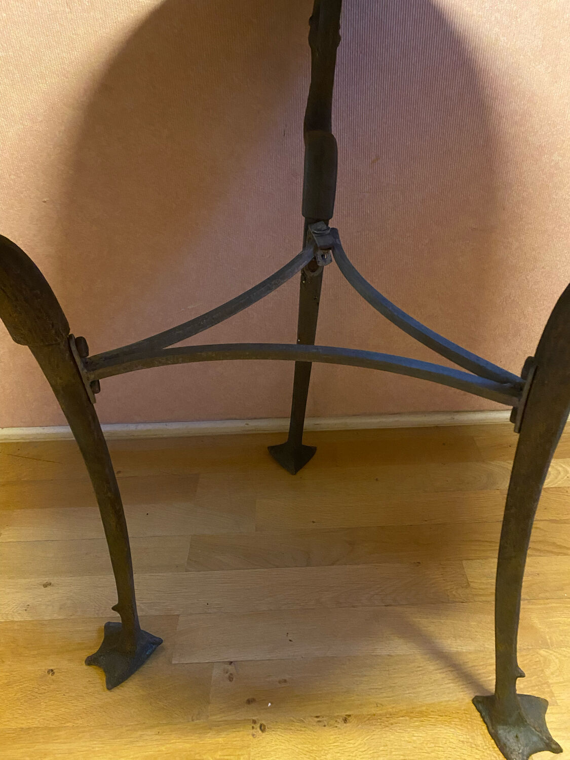 Mosaic garden table, gooseneck legs