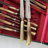 Service 20 table knives blade steel handle horn